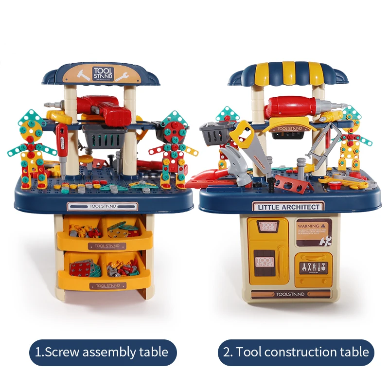KSF Toys Wholesale Kids Plastic Table Tool Set Pretend Toy Nut Screw Box OEM Parent-Child Repair Game DIY Assembly Toy