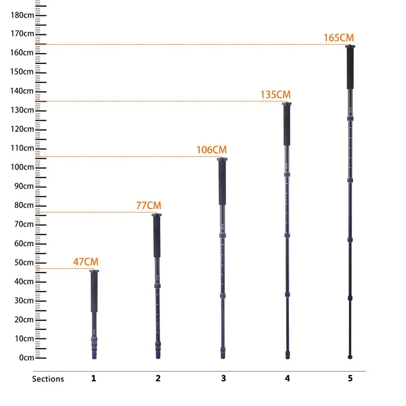 Manbily A-222 65inch Photography Camera selfie stick Lightweight Portable Tripod stand holder Alpenstock Unipod Monopod
