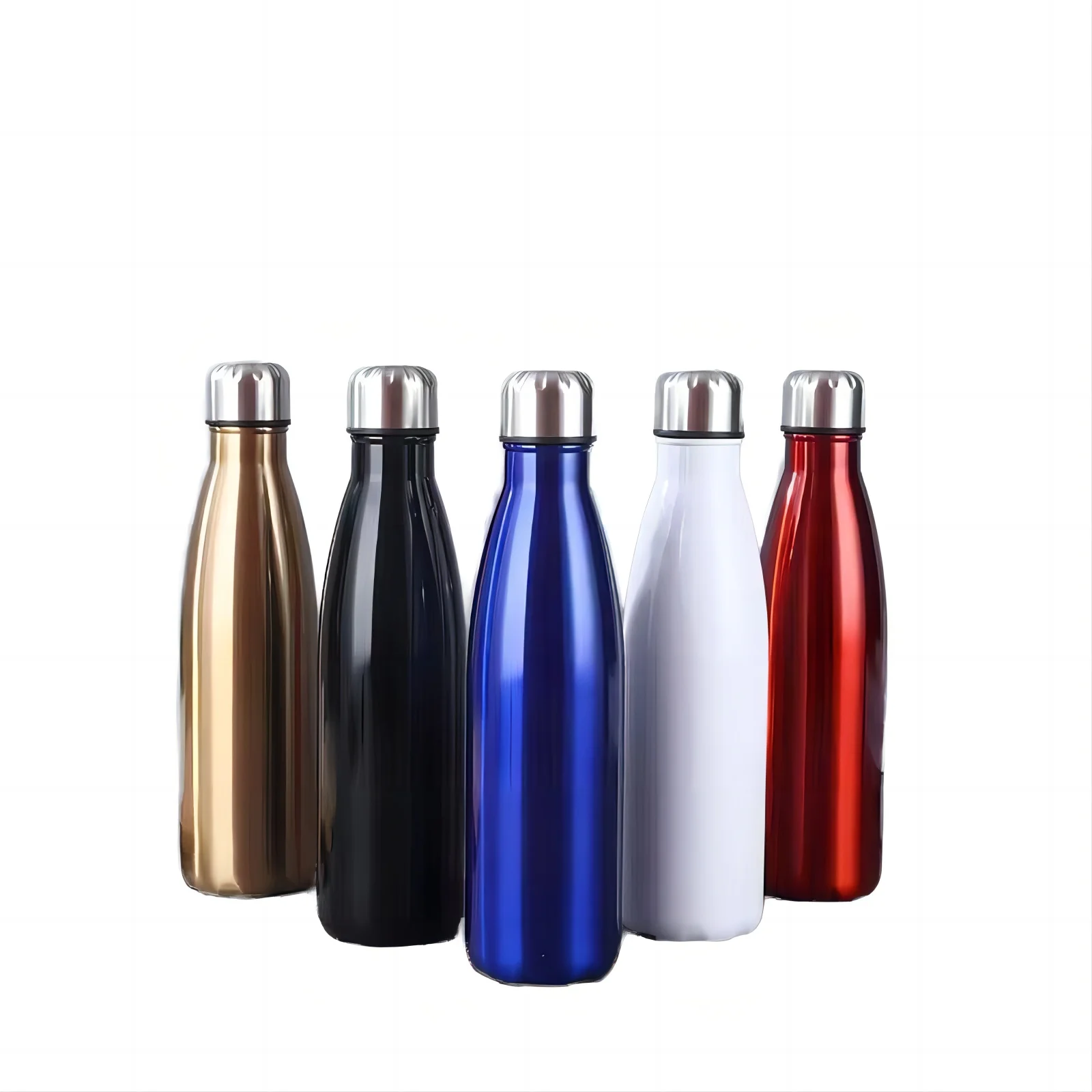 500ML BPA Free Shiny Color Paint Double Wall Vacuum Cola Shape Insulated Water BottleFor Camping Gym