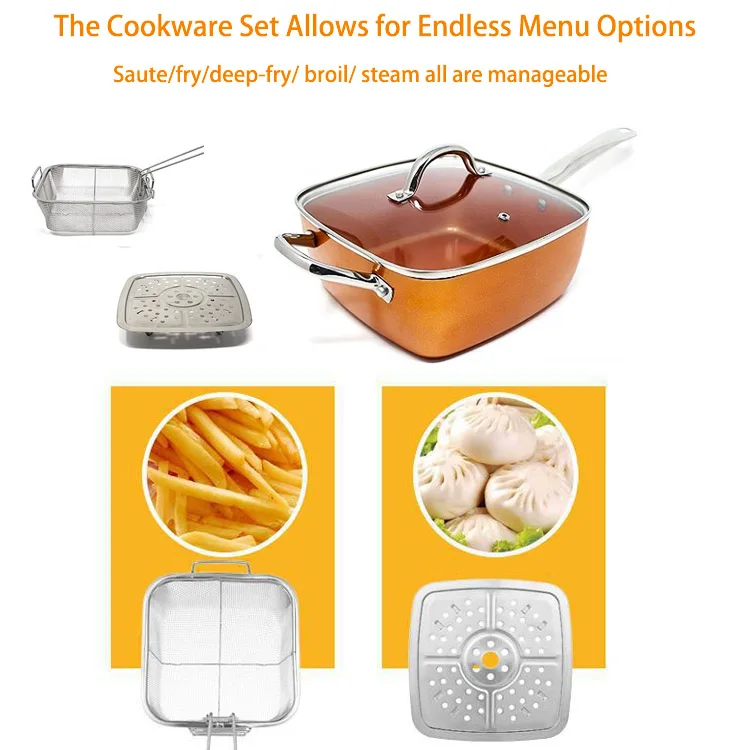 Aluminium Square Kitchen Ware Set Multifunction Kitchen Cooking Ware Set