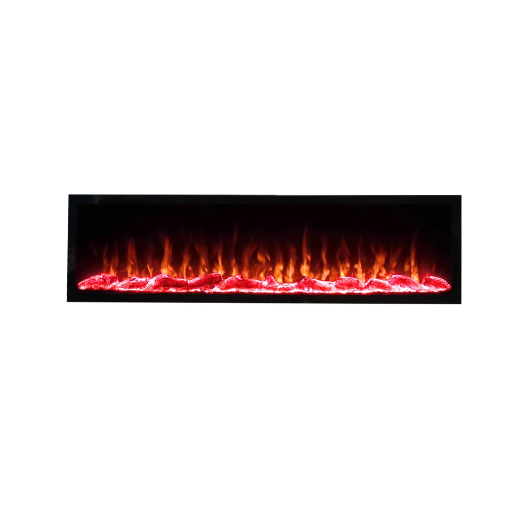 cheap wholesale modern 3D led decor fire flame built in wall embedded mounted insert quiet no heat electric fireplace