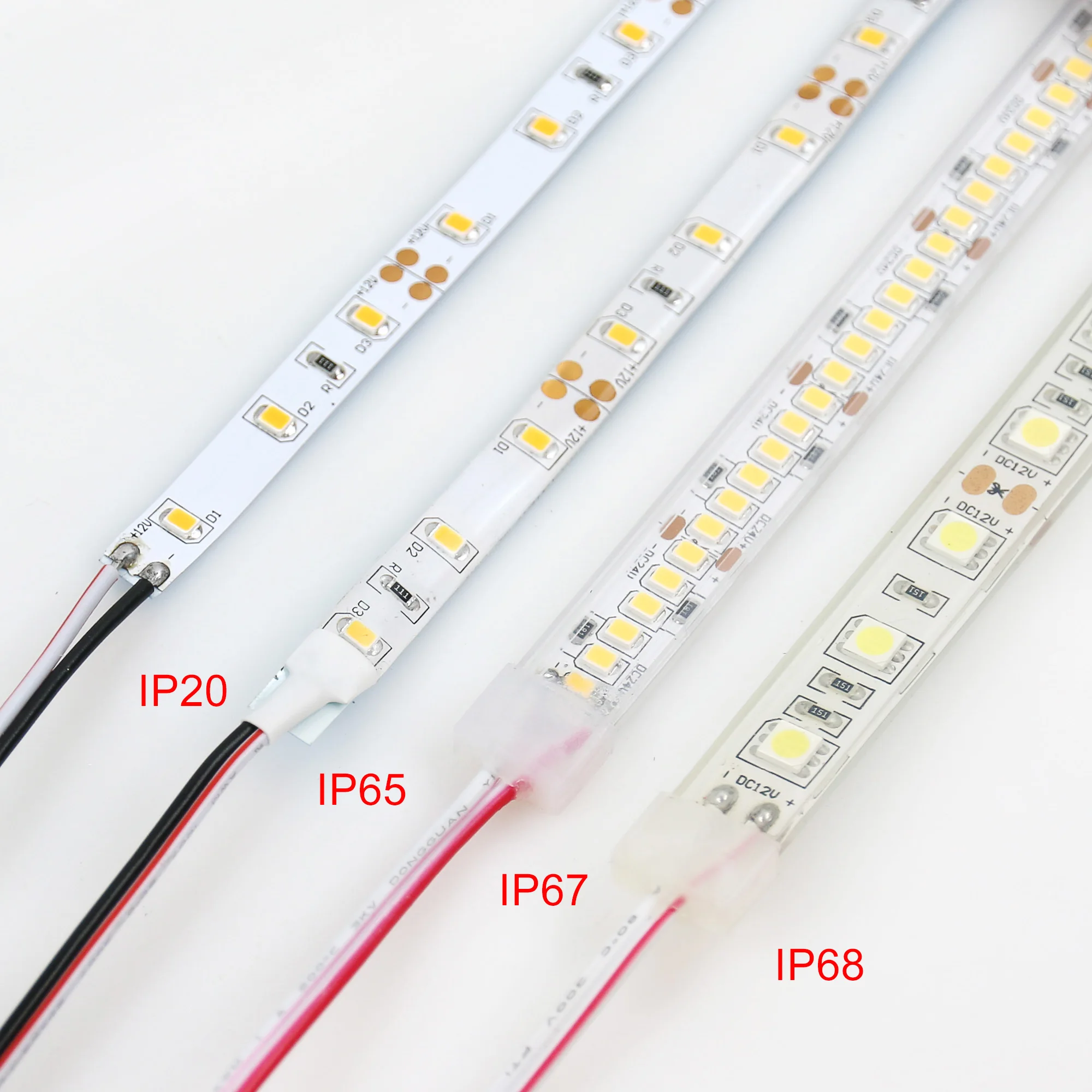 High brightness Lumens 12V 24V SMD 3528 3014 5630 5050 2835 flexible white rgb led strip light