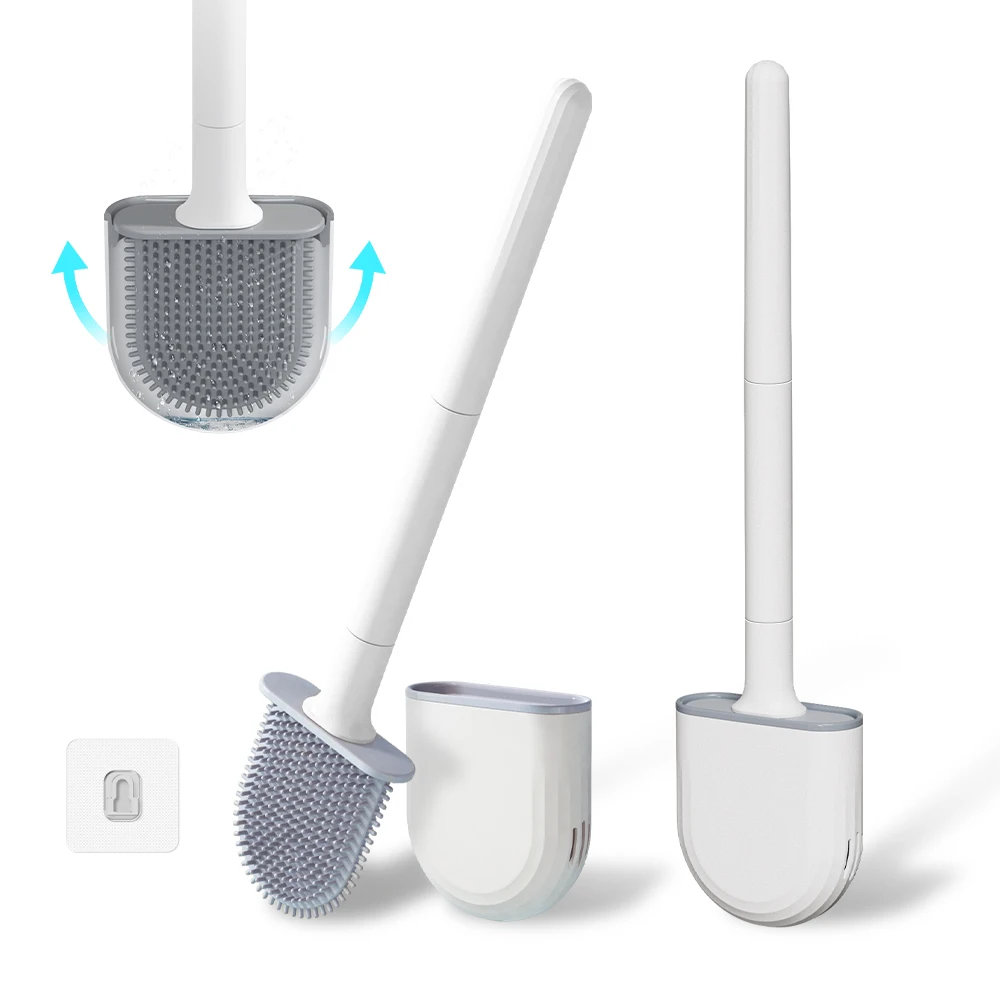 Sanga New Design Cheap Mini Plastic Black Toilet Cleaning Brush And Holder For Bathroom