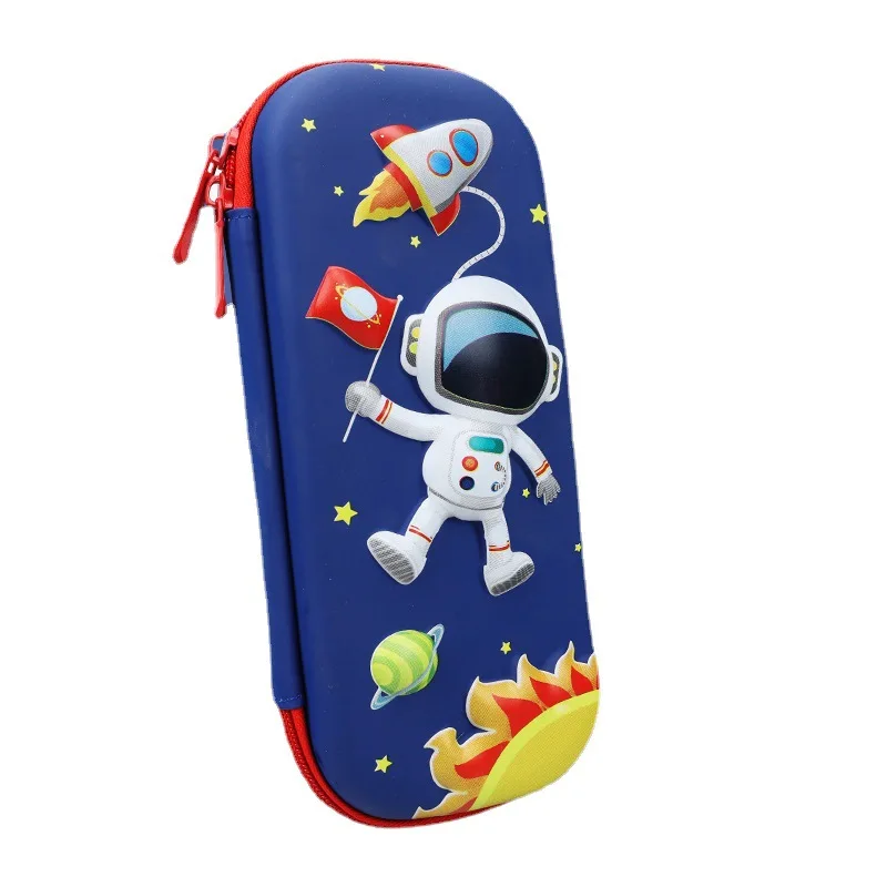 Ready to ship 3D cartoon EVA popular korean unicorn and space designs pencil case with many holds for boys and girls