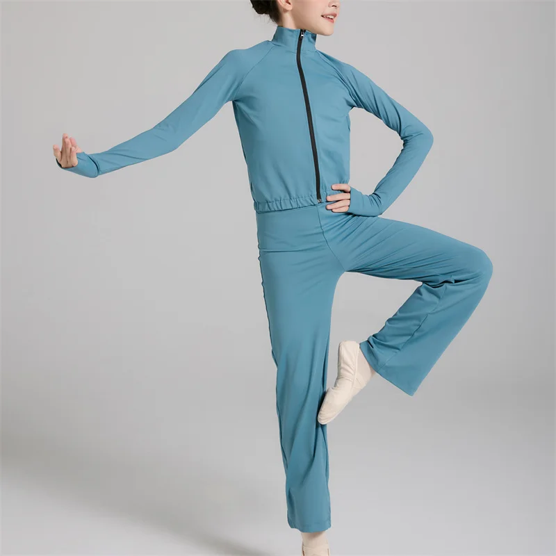 Wholesale High Quality Kids Girls Yoga Sports Riding Fitness Gymnastics Top and pant Ballet Sets Dance Uniform