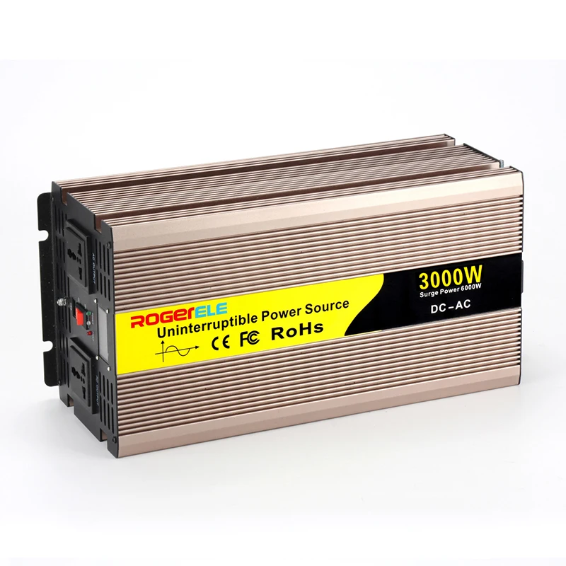  3000W 12v 24v Инвертор постоянного тока в переменный 110v 230 В немодулированная Синусоидальная волна инвертор с зарядным устройством
