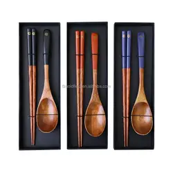 Travel Wooden Tableware Portable Chopstick Box With Chopsticks And Spoon Set