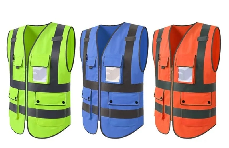 Mixed Orange Dark Blue Lemon Safety Vest Work Hi Viz Safety Vest for Warehouse