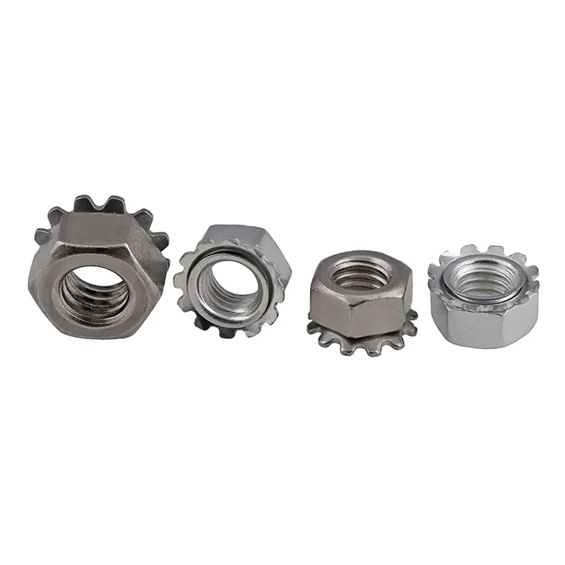 304 stainless steel outer hexagon flange female M4/M6/M14/M16 nut with washer screw nut