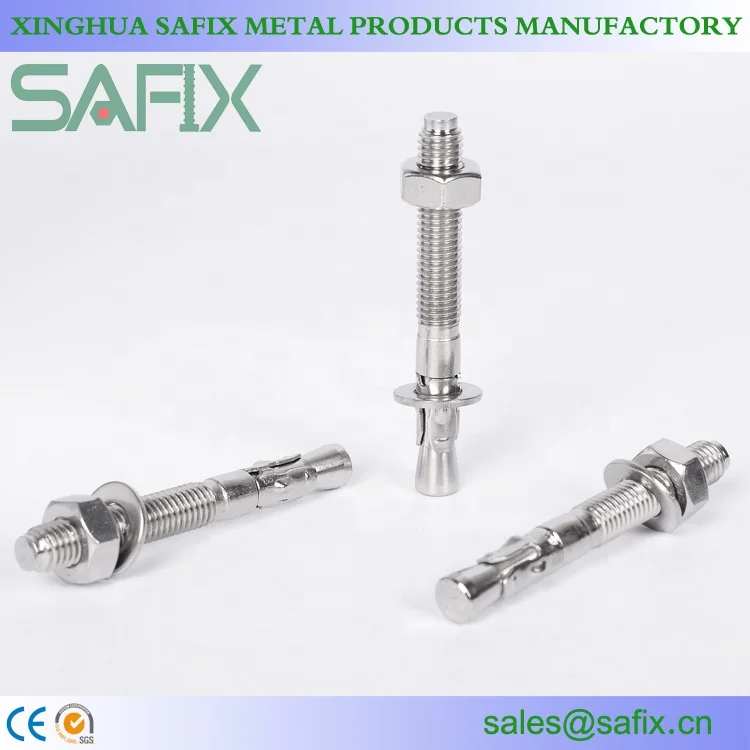 
AISI304 316 Stainless Steel Wedge Anchor Through Bolt 