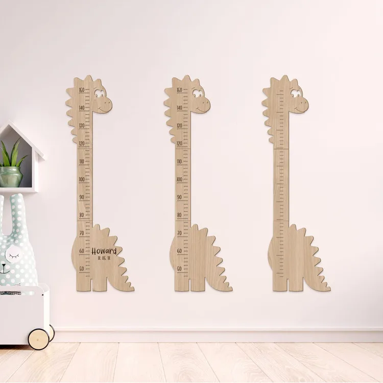 Pafu Wooden Dinosaur Kids Growth Chart Ruler