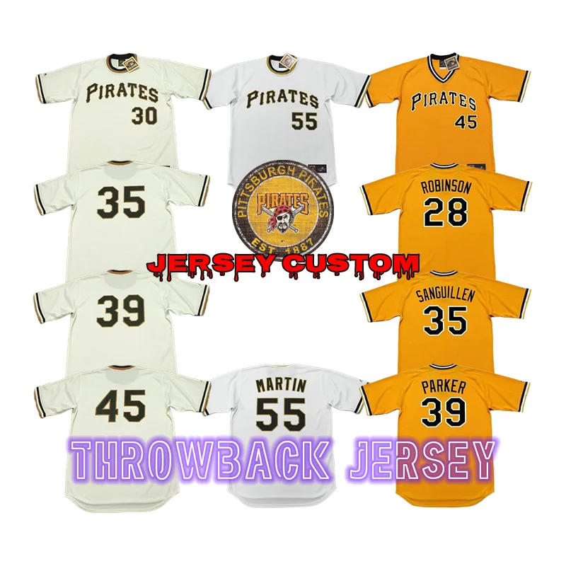 Питтсбург 27 Кент текулве 35 Manny Sanguillen 39 Dave Parker 54 богатый джоссаж бейсбольная майка вышитая S-5xl пиратов