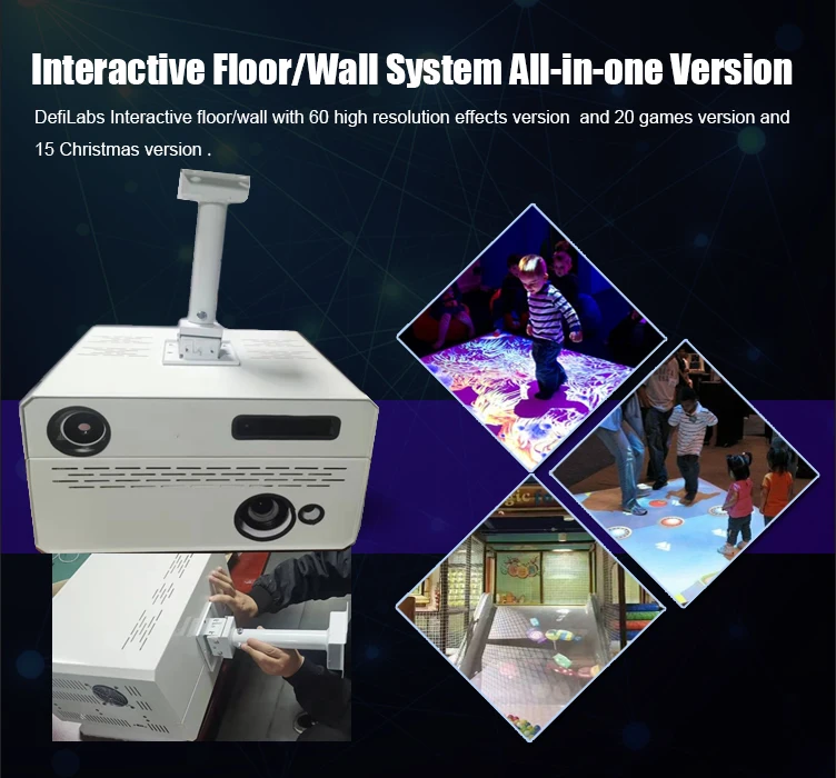 DefiLabs interactive floor ground  wall projection system apply for kids, wedding, advertising, indoor and outdoor