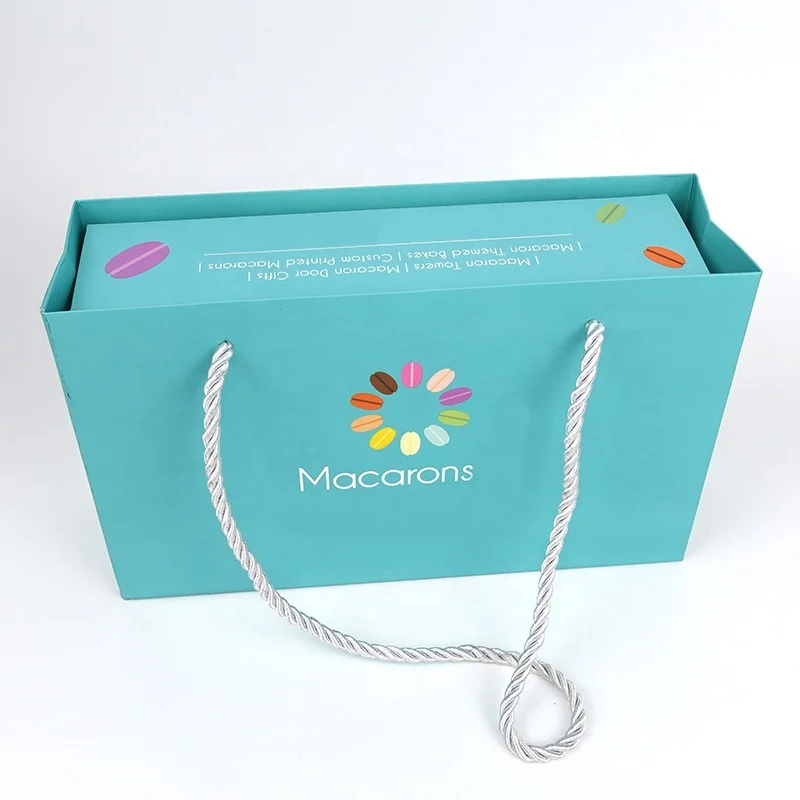 Macaron gift packaging box cookie display paper box macaron gift bag packaging