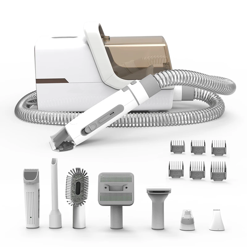 2023 New Release 6 in 1 1.8L 6 Different Nozzles High Suction Power Pet Vacuum Cleaner Grooming Tools for Dogs Cats