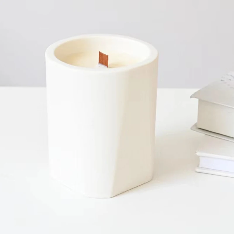 Factory Custom High Quality Matte Candle Vessels Empty Container Colorful Concrete Ceramic Candle Jar