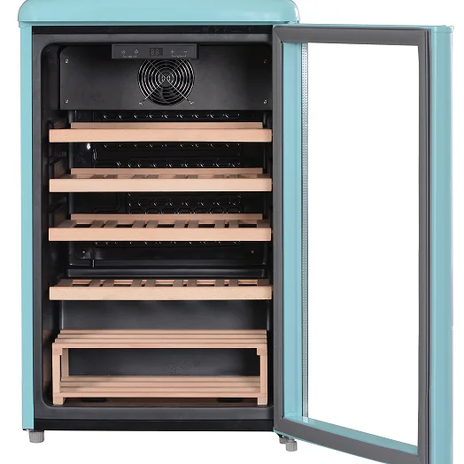 No-frost freestanding retro designed wine and beverage coolers tempered glass door JCS-125lhc for home and hotel nevera