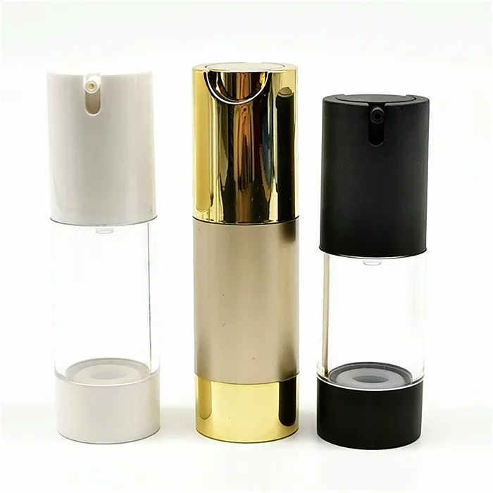 
Gold dispenser skincare packaging bottle press top pressure lotion bottle for emulsion 