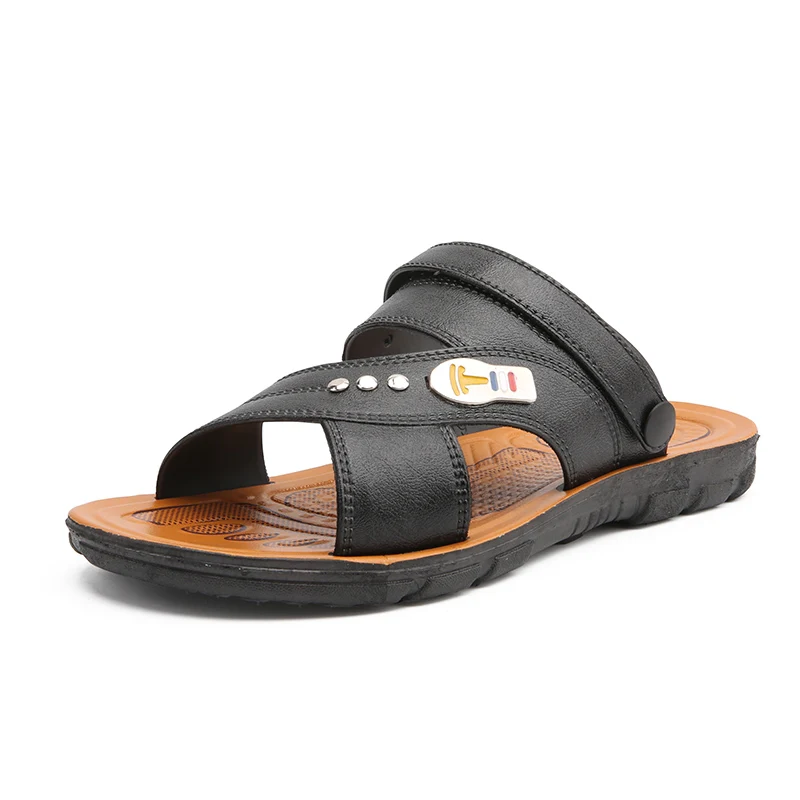 NEW models fashion wholesale flip flops anti-slip new summer men low prices outdoor export india leather slipper 2024