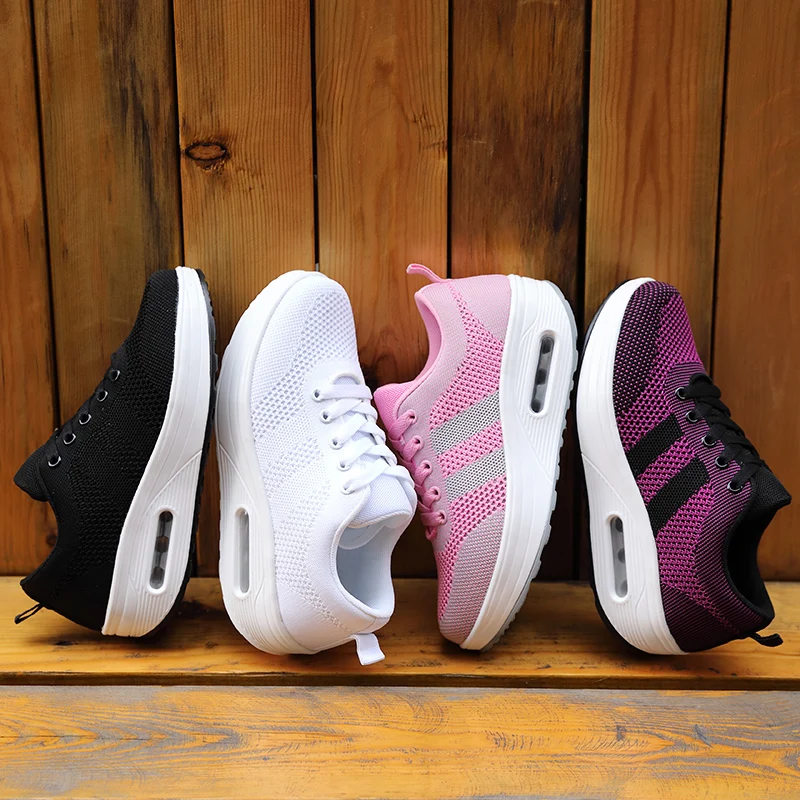 Новая модная женская обувь на толстой подошве, Повседневная сетчатая дышащая женская обувь, Zapatillas Mujer