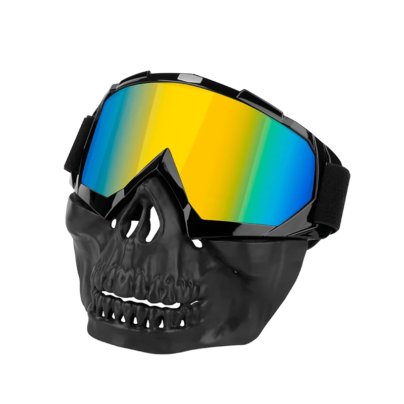 Anlorr 8059 Football Moto Cross Helmets Mask Goggles Windproof RTA Road Moto Glasses for Adult PC Frame Red Lenses for Cycling