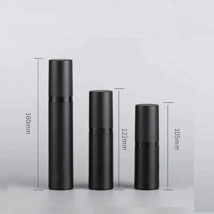 15ml 30ml 50ml Matte Black Airless Pump Bottle Cosmetic Liquid Airless Spray Bottle Frosted Plastic Lotion Pump Vacuum Container