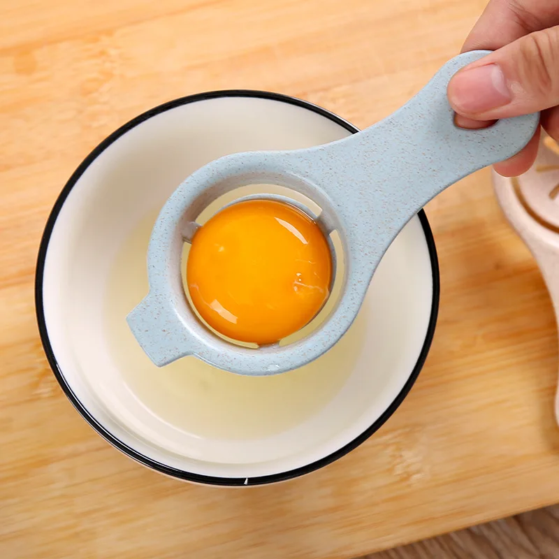 YXHT Mini Egg Yolk White Separator Kitchen Tools Creative Ergonomic Handle Wheat Straw Egg Yolk Separator Egg Tool