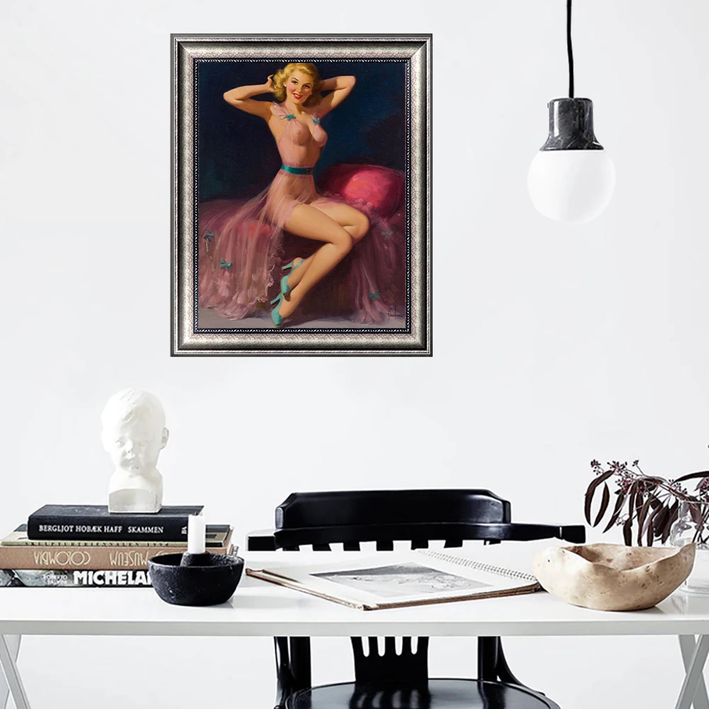 DIY full drill diamond painting home decoration art gift canvas oriental nude sexy 5D girl