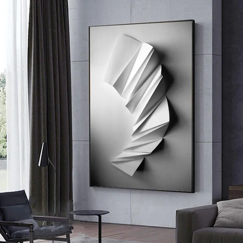 3D personality decorative painting abstract crystal porcelain painting modern long bed wall 3d painting