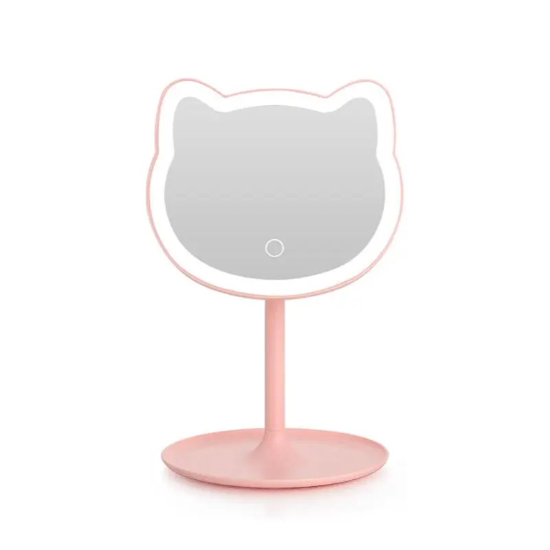 Hot Selling USB Rechargeable LED Desktop Mirror Student Dormitory Girls Electronic Makeup Mirror