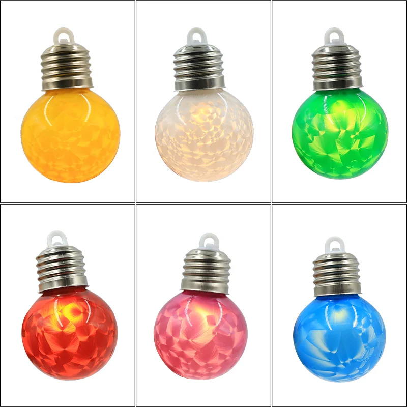 Tree Plastic Ball LED Light Bulb Night Light Ball Hanging tree Pendant Christmas Bulb Light Transparent Ball new year 2024