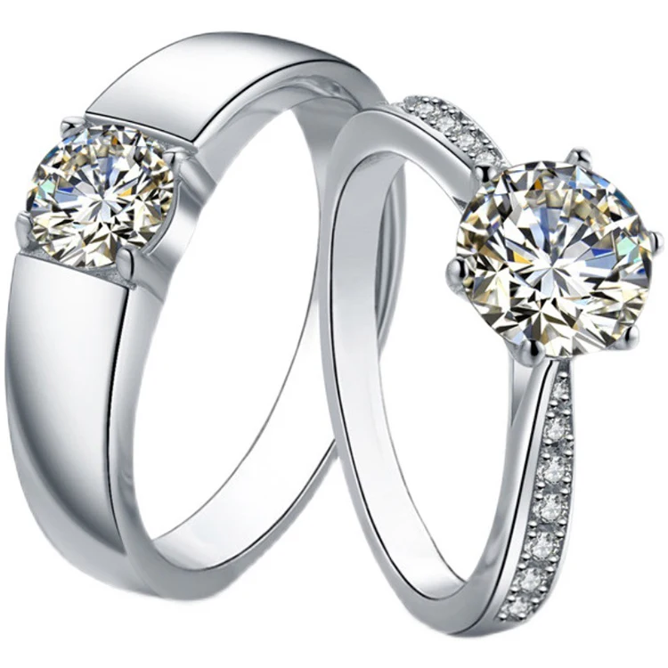 MEDBOO Fine Jewelry Couple Ring Custom Jewellery Wedding Bands 925 Sterling Silver Moissanite Diamond Engagement Romantic CN;GUA