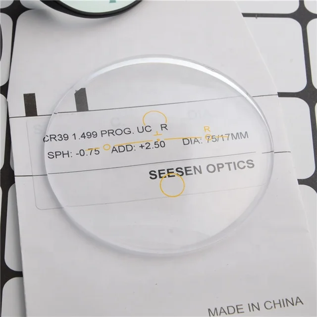 New Products Seesen Multi Focal Progressive Progresivo Optical CR39 1.499 Uncoated Finished Lens