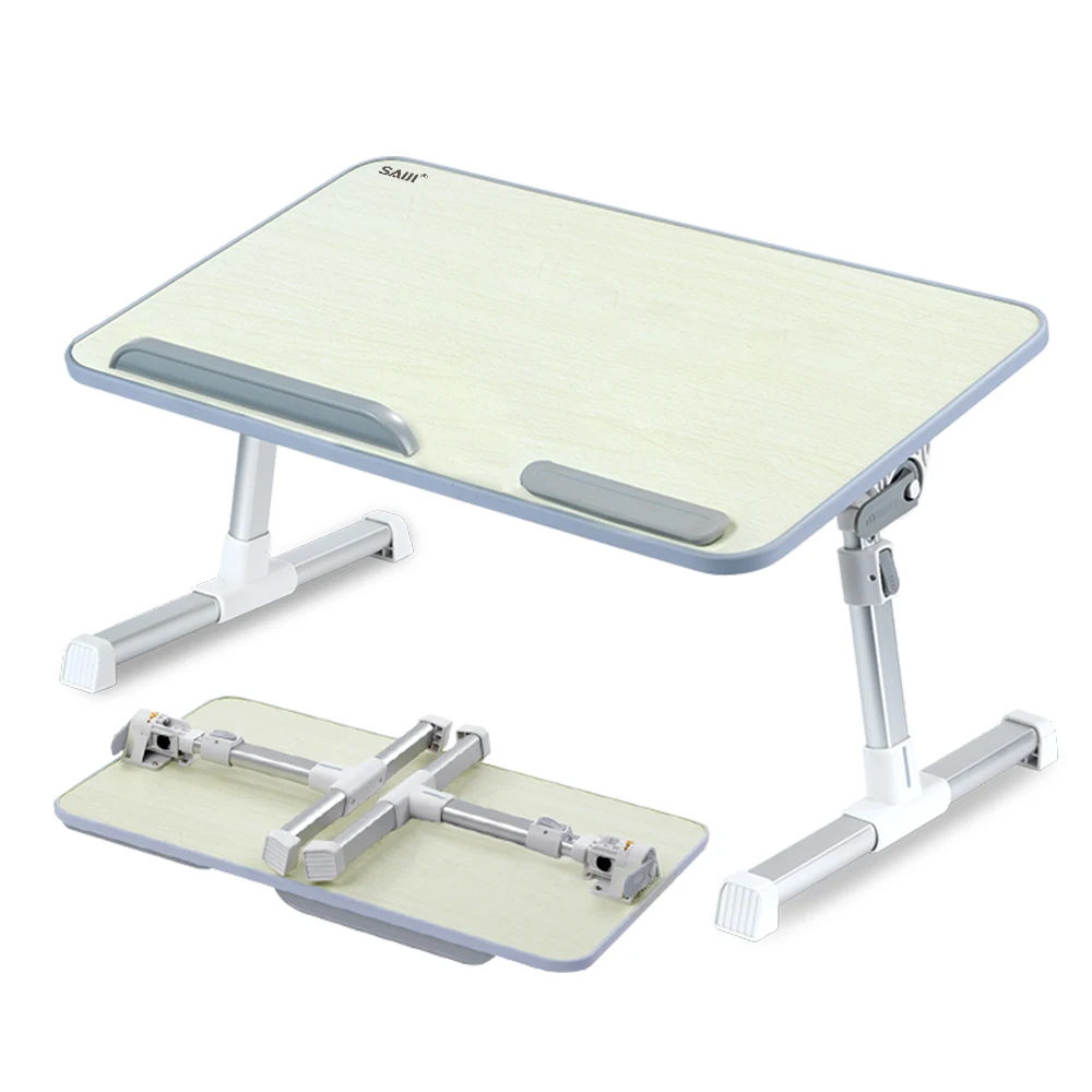 SAIJI Folding Ergonomic Furniture study Table Riser Standing Height Adjustable Office Sit Stand Laptop Desk