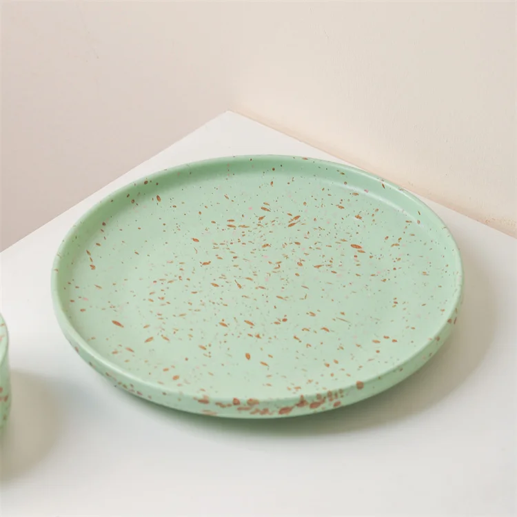 Glamorous splatter flecks design custom color nordic tableware modern dinning plates set dinnerware