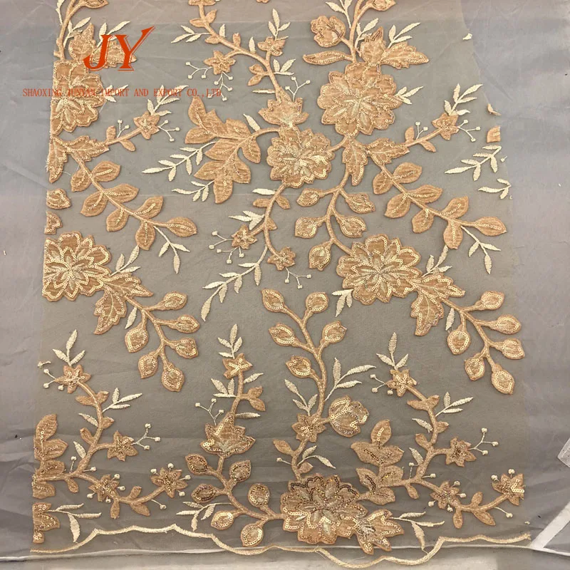 
Africa 4 Way Stretch Velvet floral lace velvet fabric embroidery with sequins for dress 