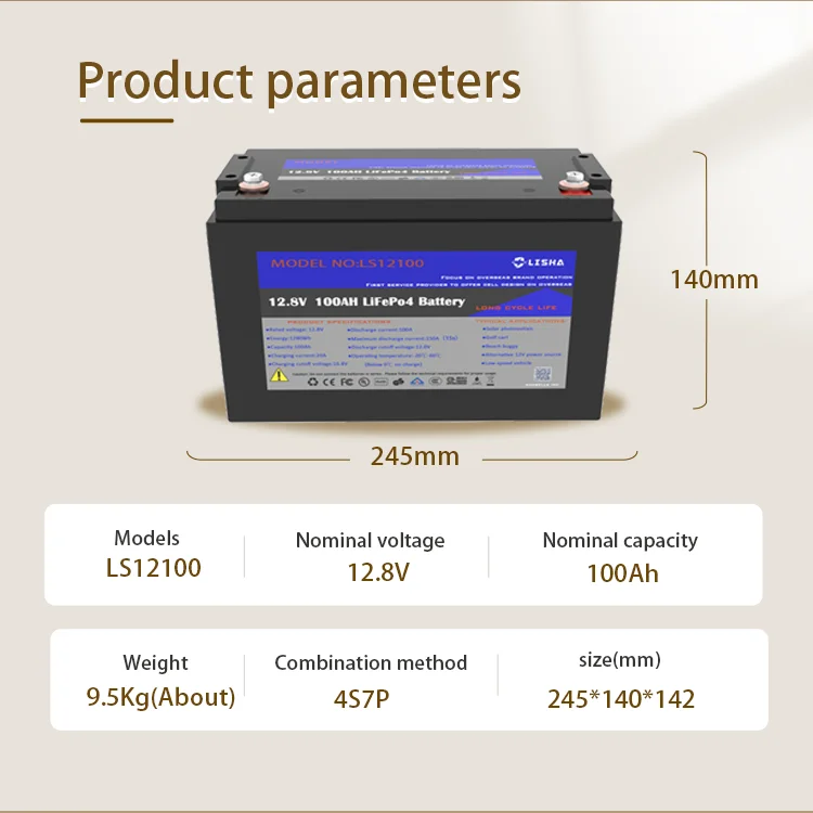 Lisha Good Selling LiFePO4 Battery Pack 12V 100Ah for Power Battery/Energy Storage Lithium Battery Pack Lithium ion Cell