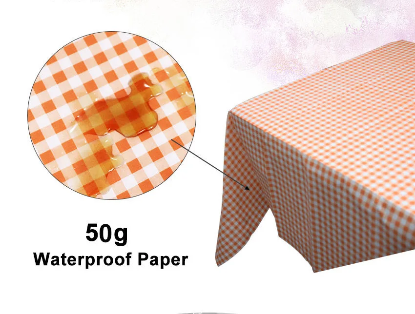Custom Eco Friendly 50g Waterproof Paper Table Cloth Disposable High Quality Cheap Table Cloth