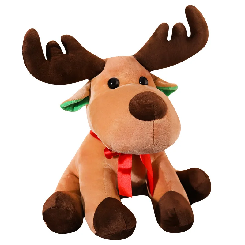 Fast Shipping Christmas Design Reindeer Plush Toy Wholesale Rein deer Shaped Pillow Holiday Gift for Children Soft Kids Toy