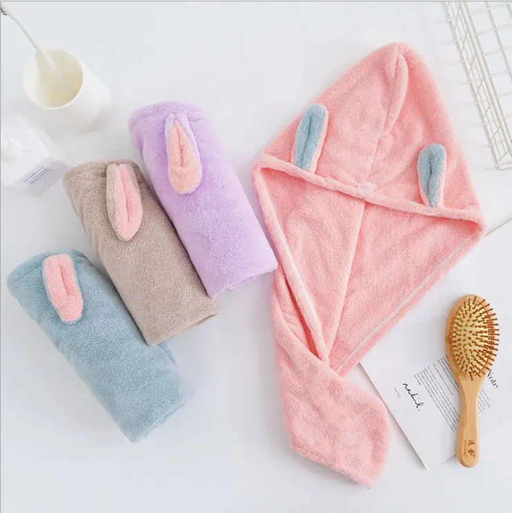 Hair towel turban super absorbent cute thickened soft skin friendly women quick dry hair towel wrapped towel