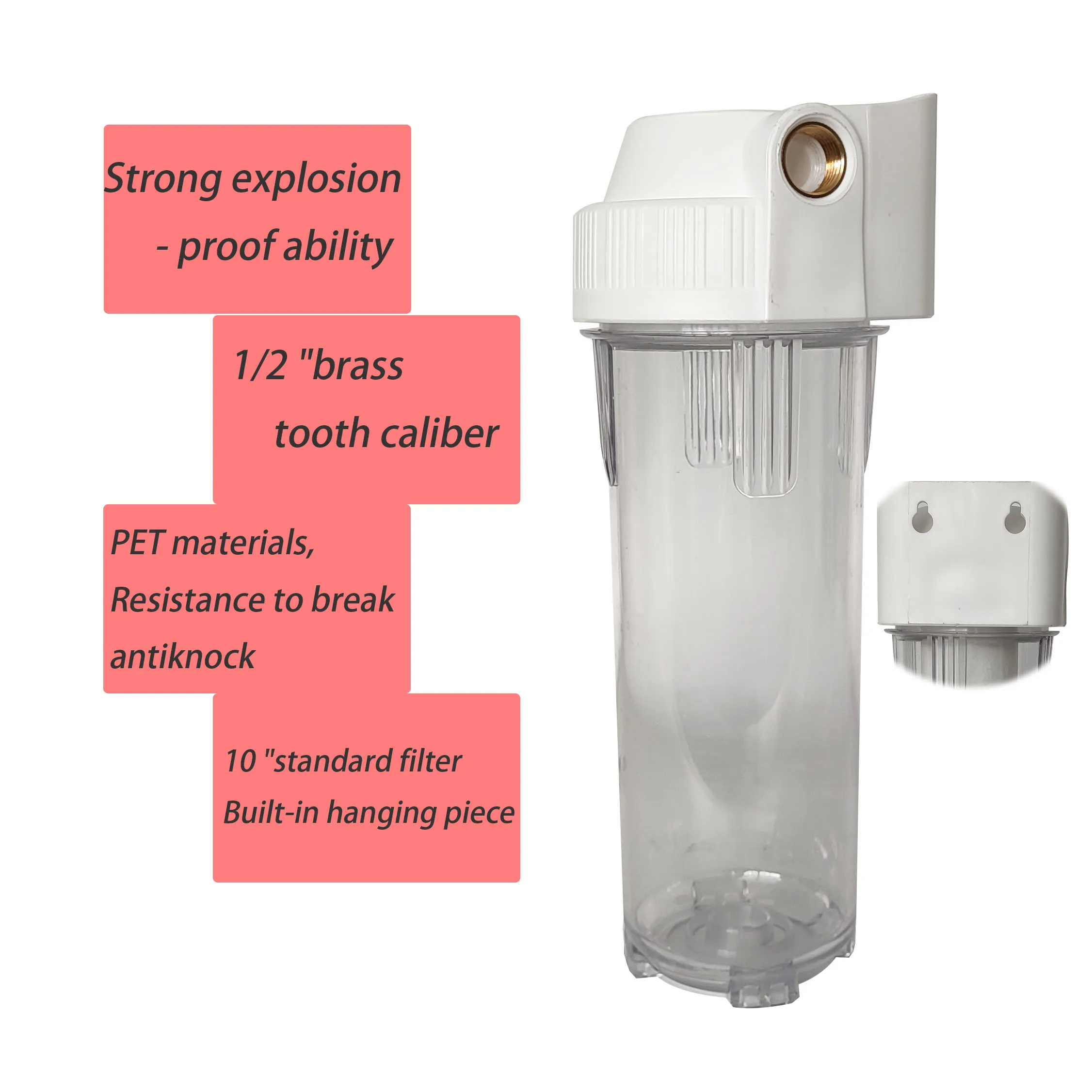 Single-Stage Desktop Transparent Filter for Household Water Purifiers Wall-Mountable Purifier for Hotels Manual Power Source