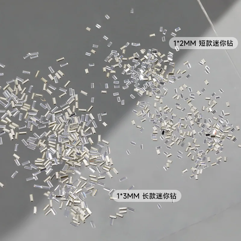 TSZS Super Shiny Rhinestone Nail Art Charms INS Silver Square Rhinestone Nail Decoration Tiny DIY Crystal Charms for Nail