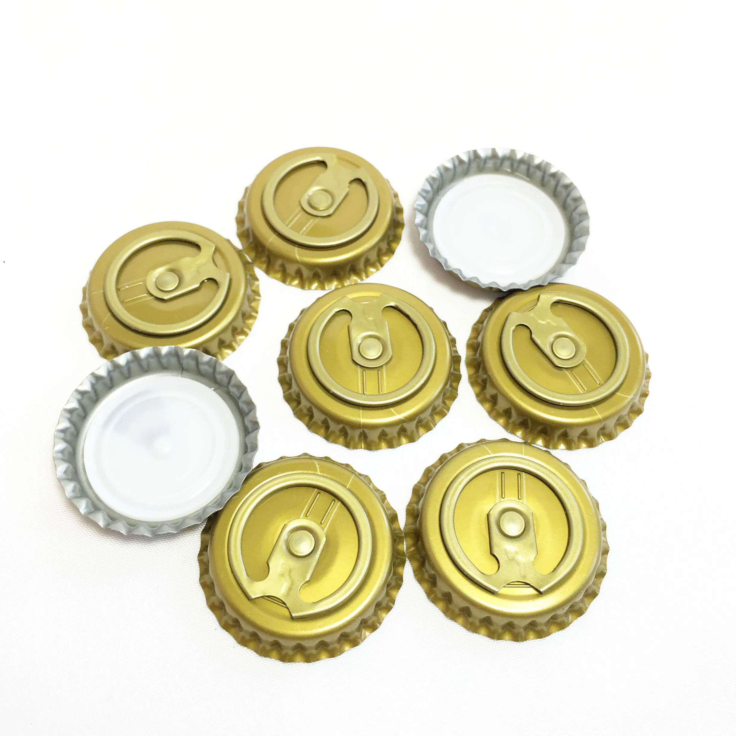 Free Sample 26 mm Tinplate Beer Bottle Caps 26mm Pull Ring Lid Wholesales