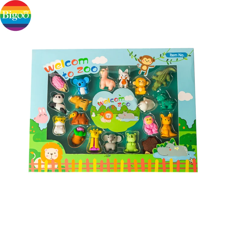 Gift of mini 3d erasers pack sets stationery for kids and school