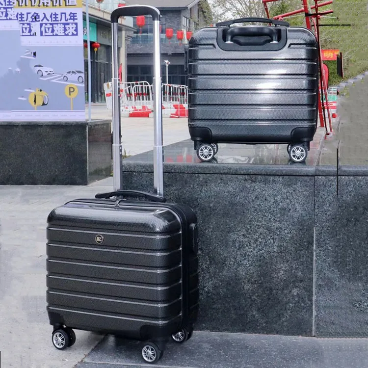 2024 16 Inch Hard Wheeled Hardside Luggage Bag ABS + PC Small Trolley Travel Suitcase Carry-on Hardshell Case With Password Lock