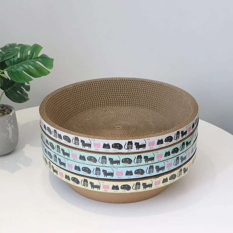 Оптовая продажа Интерактивная гофрированная бумага кошачье дерево 4 размера 3 вида цветов кровать и принадлежности для кошек собак картонная упаковка