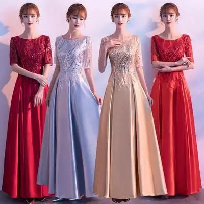 S19 2021 new fashion one price different style long evening dress host banquet off shoulder wedding bridesmaid dress for maid of honor