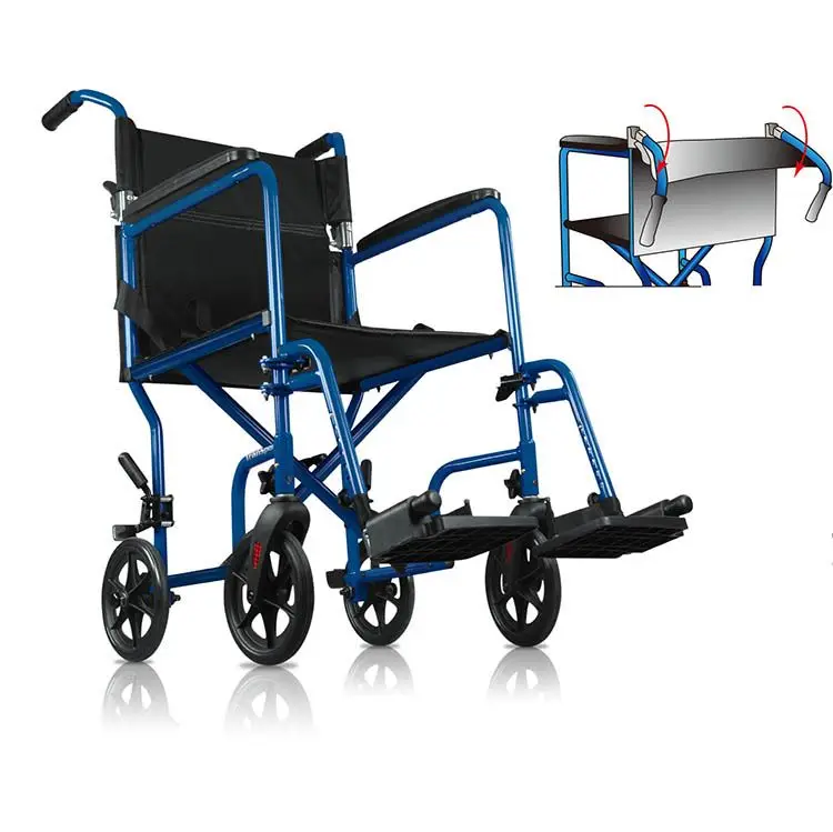 manual portable folding wheelchairs Factory price portable patient steel folding wheelchair with small packing