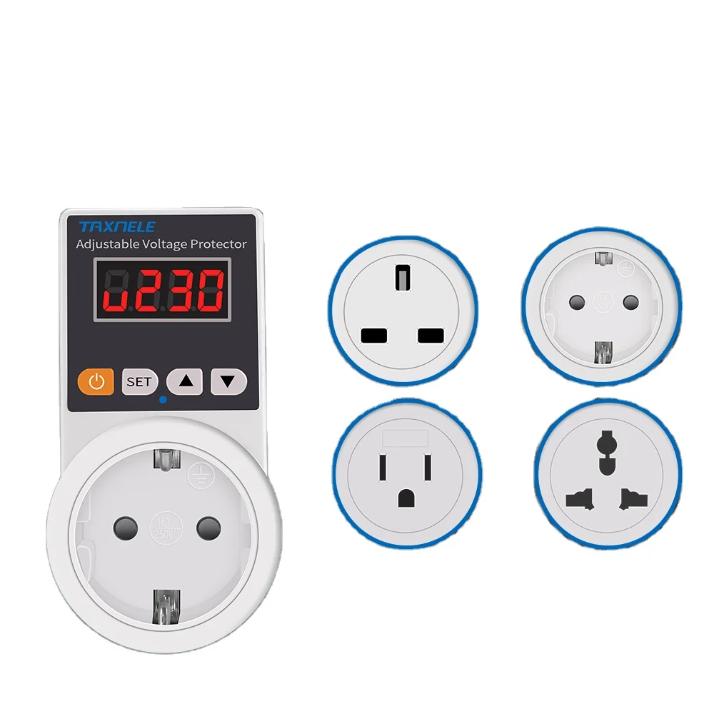 Автоматическая защита от напряжения розетка переменного тока 220 В Регулируемый 16 а защита от перенапряжения с европейской вилкой безопасная защита для холодильника