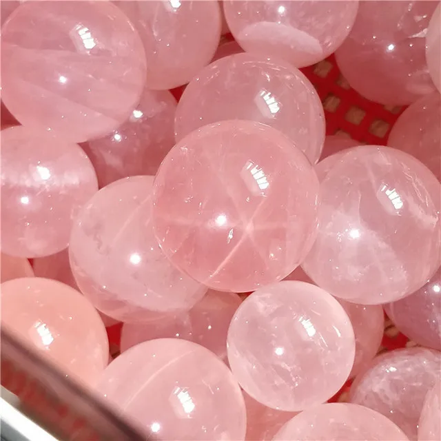 Wholesale Natural Healing Crystals rose quartz small size Crystal Ball Clear Rose Quartz Crystal Sphere